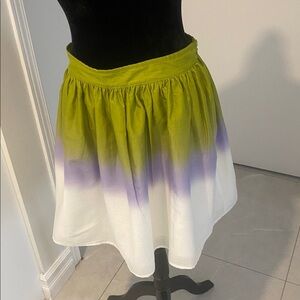 BENETTON fully lined cotton blend ombre Skirt green/purple/white Size Large